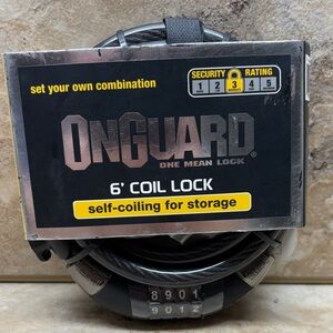 OnGuard Combination Cable Bike Lock 6' x 12mm Diameter Coiled Cable & Bike Mount
